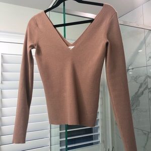Wilfred - New Plunge Front Sweater - Nutmeg